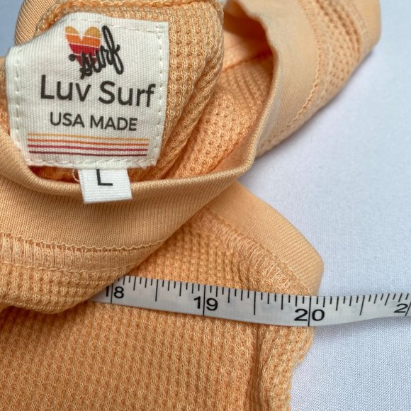 NWT Luv Surf Waffle Knit Crop Tank Peach XS to Large - Picture 12 of 12